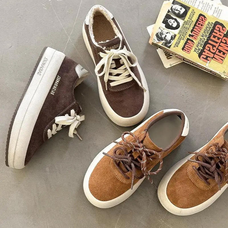 Casual Sporty Frosted Leather Thick Bottomed Shoelace Designed Bread Shoe Leather Casual Loose Mouth Single Shoes for Women
Casual Sporty Frosted Leather Thick Bottomed Shoelace Designed Bread Shoe Leather Casual Loose Mouth Single Shoes for Women