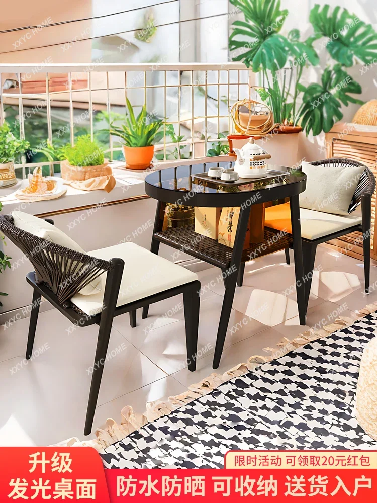 Rattan Chair Three-Piece Set Outdoor Desk-Chair Combination Courtyard Outdoor Terrace Rattan Chair Leisure Tea Table Tea Table
Rattan Chair Three-Piece Set Outdoor Desk-Chair Combination Courtyard Outdoor Terrace Rattan Chair Leisure Tea Table Tea Table