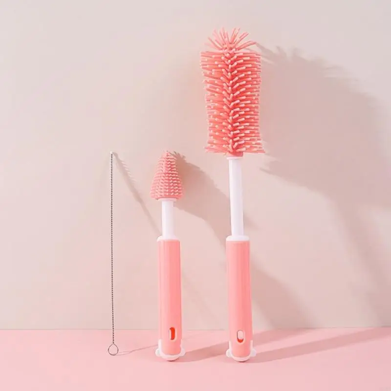 M89C 3Pcs Silicone Baby Products Cleaning Brushes Handheld Milk Bottle Brush + Nipple Brush + Straw Brush Kits for Outdoor
M89C 3Pcs Silicone Baby Products Cleaning Brushes Handheld Milk Bottle Brush + Nipple Brush + Straw Brush Kits for Outdoor