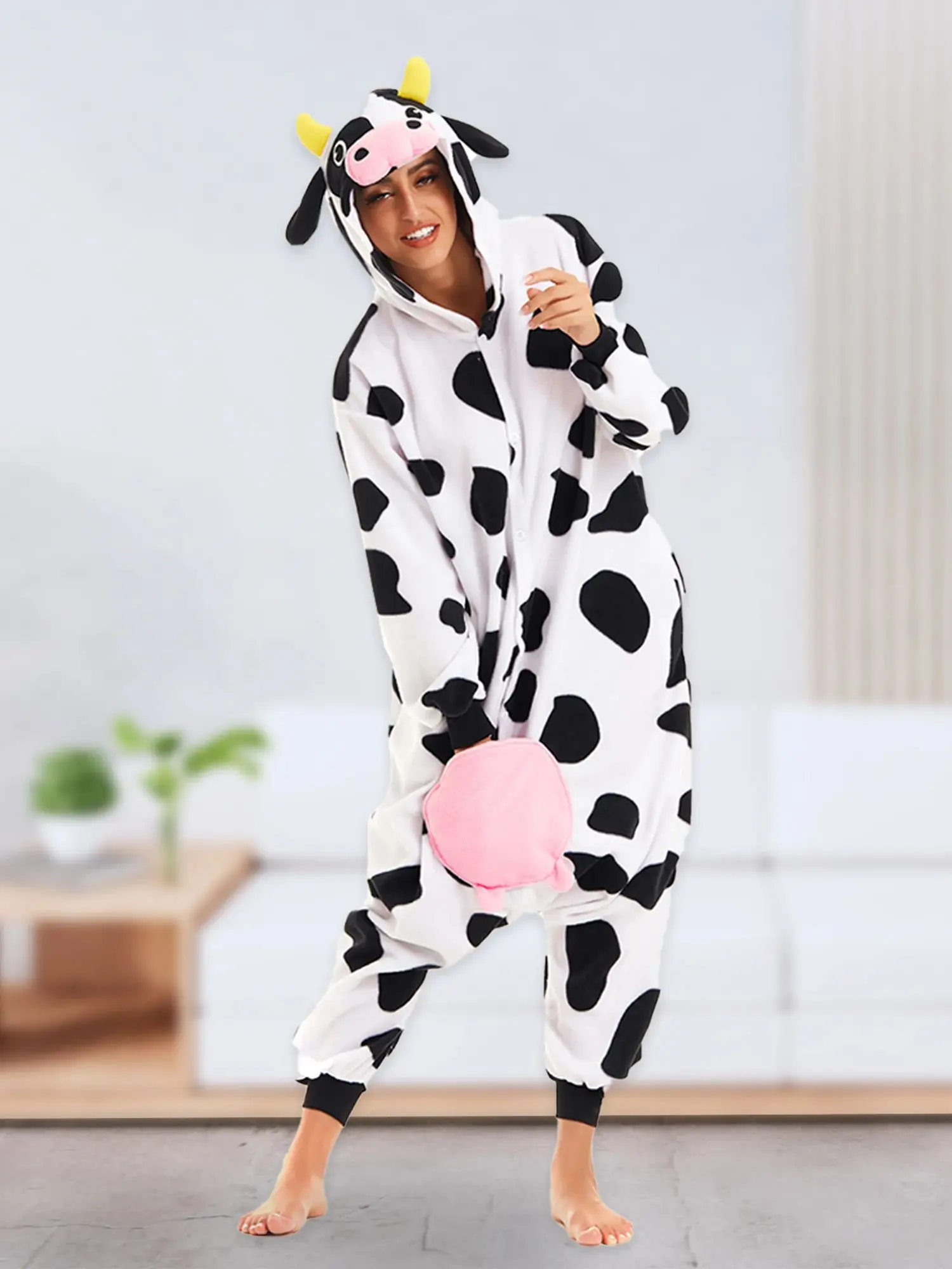 CANASOUR Adult Cow Onesie Pajamas For Women Winter Soft Hooded One-Piece Pyjama Halloween Christmas Cosplay Costumes suits
CANASOUR Adult Cow Onesie Pajamas For Women Winter Soft Hooded One-Piece Pyjama Halloween Christmas Cosplay Costumes suits