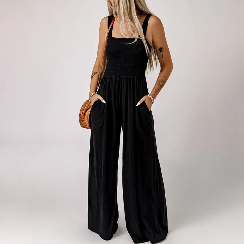 Loose High Waist Jumpsuit Women's Summer New Sleeveless Off Shoulder Knitted Wide Leg Playsuit Jumpsuits
Loose High Waist Jumpsuit Women's Summer New Sleeveless Off Shoulder Knitted Wide Leg Playsuit Jumpsuits