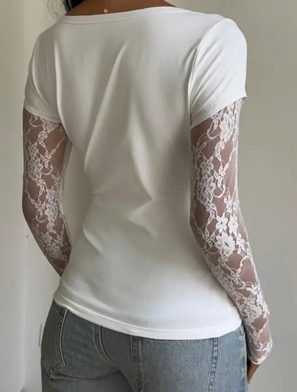 2026 Women's Lace-Spliced Slim-Fitting Long-Sleeve T-Shirt Sexy Top Trendy Casual Fashion
2026 Women's Lace-Spliced Slim-Fitting Long-Sleeve T-Shirt Sexy Top Trendy Casual Fashion