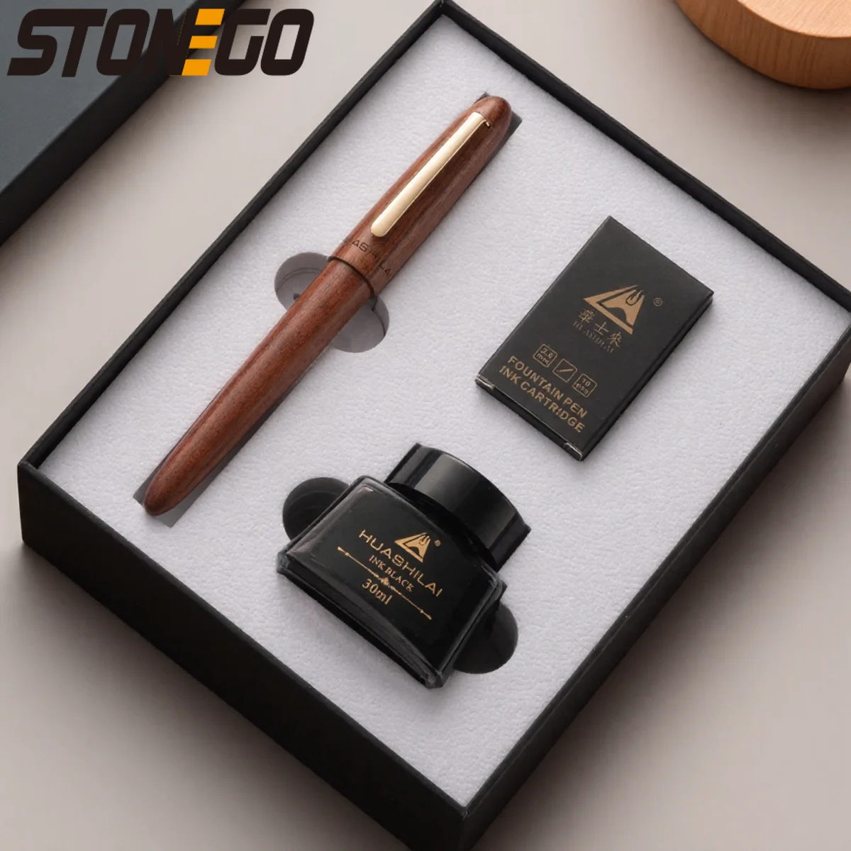 Luxury 24K Gold Plated Fountain Pen Set 0.7mm Nibs Pure Wood Rotating Cap 30ml Ink Holiday Gifts
Luxury 24K Gold Plated Fountain Pen Set 0.7mm Nibs Pure Wood Rotating Cap 30ml Ink Holiday Gifts