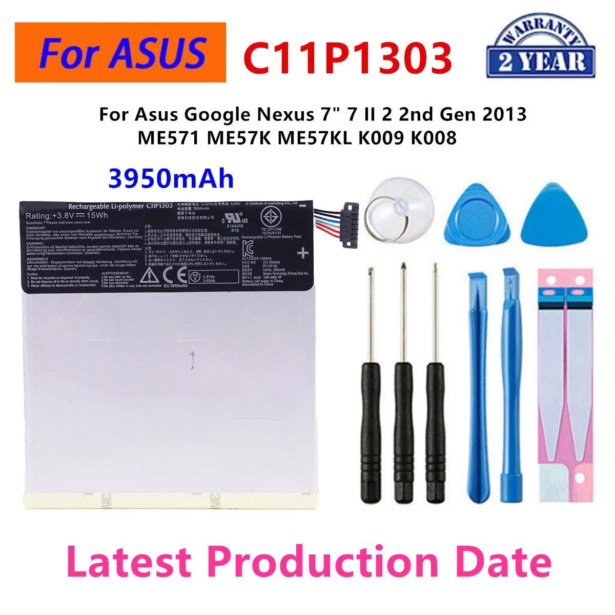 Совершенно новый аккумулятор C11P1303 3950 мАч для Asus Google Nexus 7 "7 II 2 2-го поколения 2013 ME571 ME57K ME57KL K009 K008 аккумулятор + инструменты
Совершенно новый аккумулятор C11P1303 3950 мАч для Asus Google Nexus 7 "7 II 2 2-го поколения 2013 ME571 ME57K ME57KL K009 K008 аккумулятор + инструменты