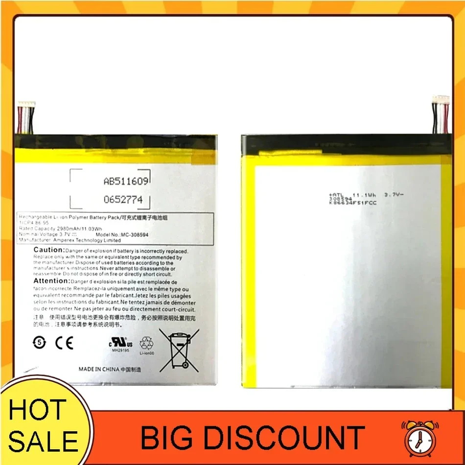 2980 мАч MC- 308594 Аккумулятор для Amazon Kindle Fire 7 5-го поколения SV98LN B01GEW27DA Kindle Fire 7 дюймов Kindle Fire 7-го поколения 2017 г.
2980 мАч MC- 308594 Аккумулятор для Amazon Kindle Fire 7 5-го поколения SV98LN B01GEW27DA Kindle Fire 7 дюймов Kindle Fire 7-го поколения 2017 г.