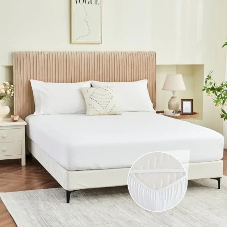 King Fitted Sheet Only, Corner Straps Ultra Soft Brushed Microfiber Hotel Quality Bottom Sheet, Deep Pocket Fits 8-14 inches Ma
King Fitted Sheet Only, Corner Straps Ultra Soft Brushed Microfiber Hotel Quality Bottom Sheet, Deep Pocket Fits 8-14 inches Ma