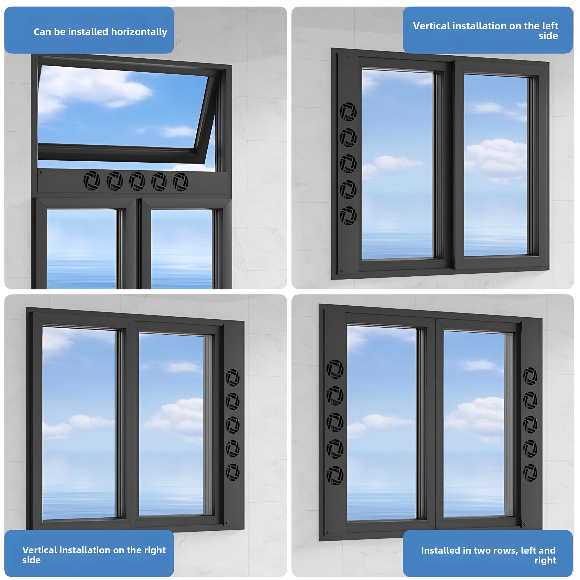 Room ventilation high-end window exhaust fan non-opening aluminum alloy door and window exhaust fan
Room ventilation high-end window exhaust fan non-opening aluminum alloy door and window exhaust fan