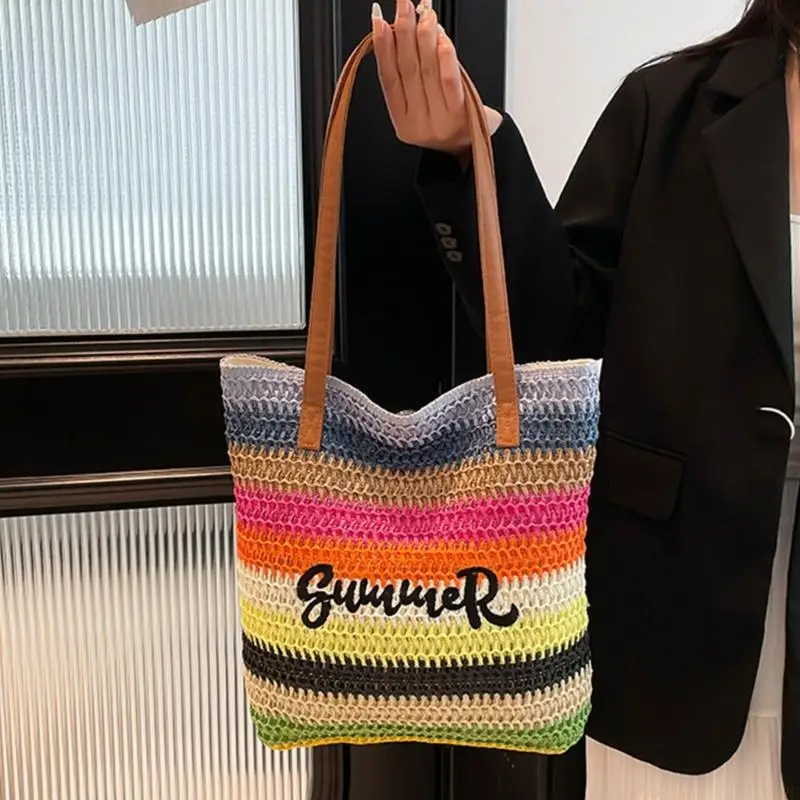 X90D Trendy Rainbow Woven Beach Bag Fashionable Shoulder Bag with Spacious Interior for Women Seeking and Functionality
X90D Trendy Rainbow Woven Beach Bag Fashionable Shoulder Bag with Spacious Interior for Women Seeking and Functionality