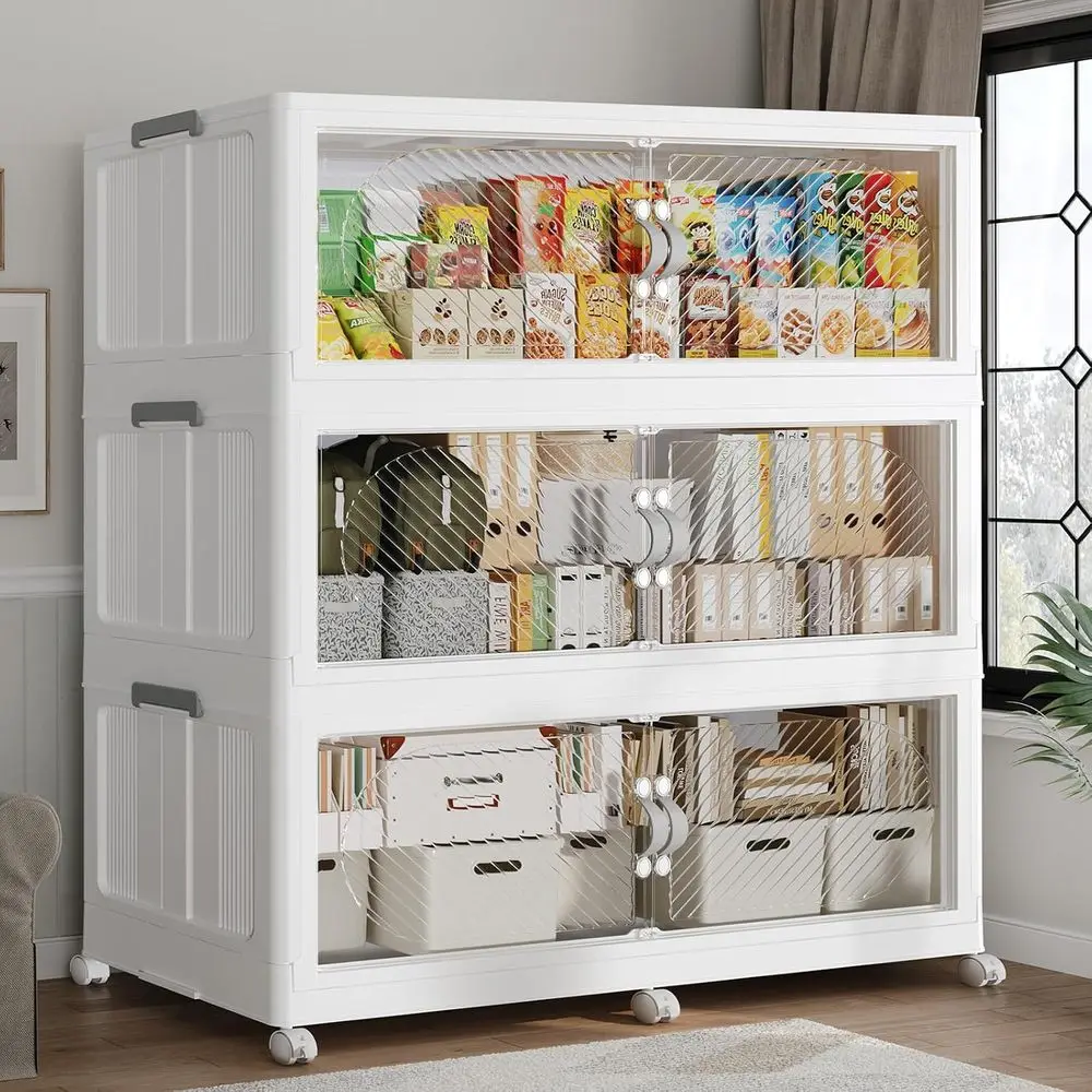 720QT Extra Large Stackable Storage Bins with Lid & Wheels & Do, 180Gal oldable Collapsible Closet Organizers, Plastic Cabinet B
720QT Extra Large Stackable Storage Bins with Lid & Wheels & Do, 180Gal oldable Collapsible Closet Organizers, Plastic Cabinet B