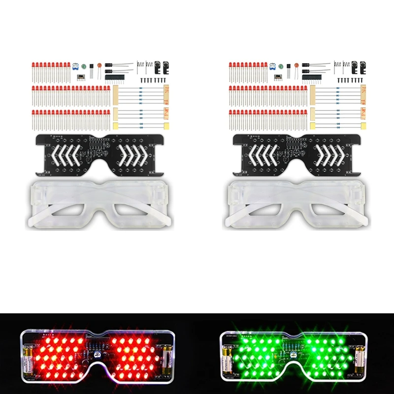 HOT-Light Up Glasses Soldering Practice Kit Sound Activated LED Eyeglasses DIY Electronics Kit For Learning Project
HOT-Light Up Glasses Soldering Practice Kit Sound Activated LED Eyeglasses DIY Electronics Kit For Learning Project