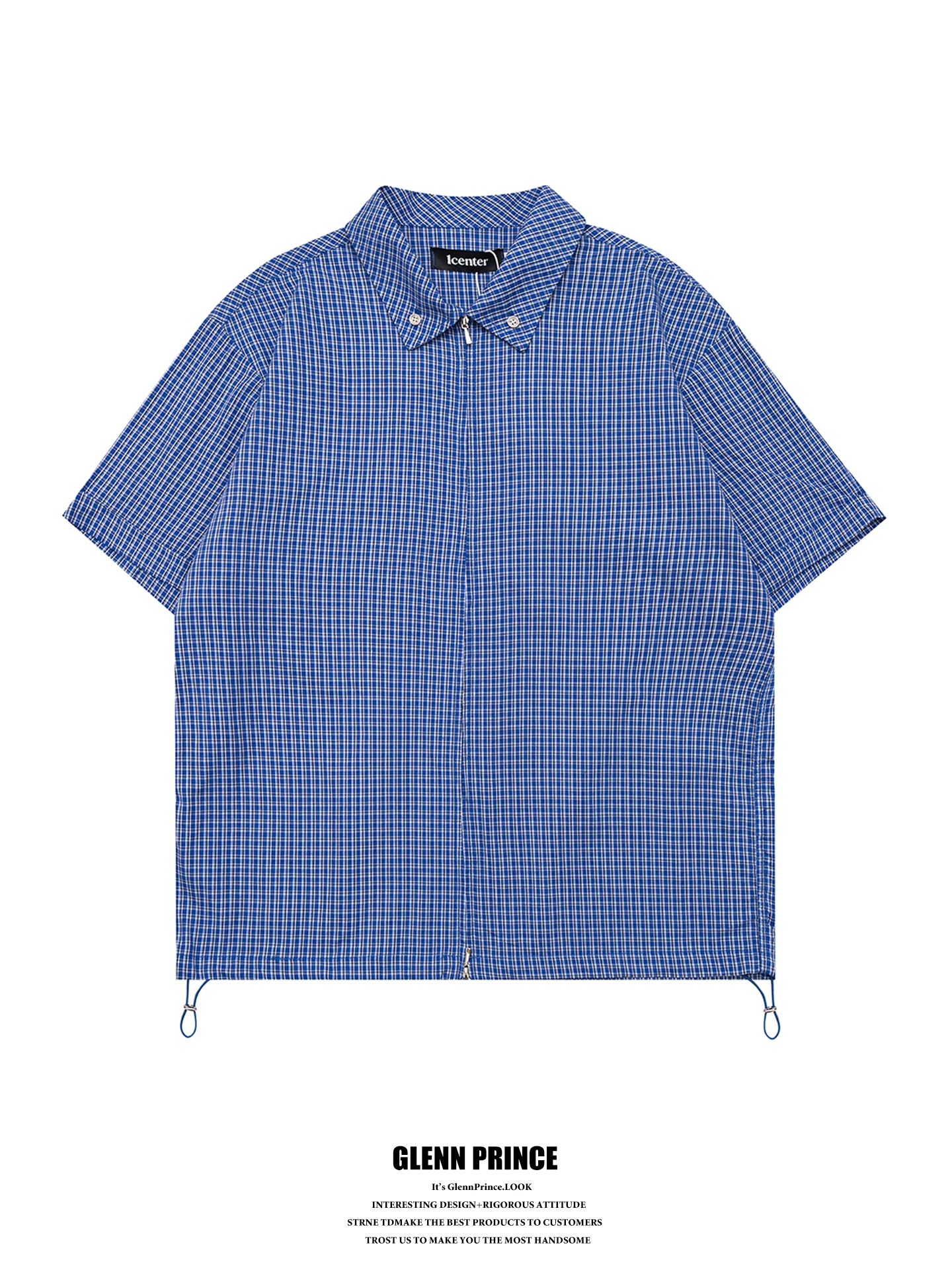 GPstudio Miu Series Blue Plaid Zipper Men's Cotton Casual Short Sleeve Shirt Summer Fashionable Loose Fit Breathable Shirt
GPstudio Miu Series Blue Plaid Zipper Men's Cotton Casual Short Sleeve Shirt Summer Fashionable Loose Fit Breathable Shirt
