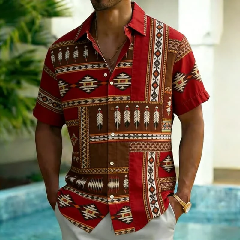 Men's Fashion Ethnic Print Short Sleeve Button Down Shirt Trendy Summer Style for Vacation Party Gathering Daily Commute
Men's Fashion Ethnic Print Short Sleeve Button Down Shirt Trendy Summer Style for Vacation Party Gathering Daily Commute