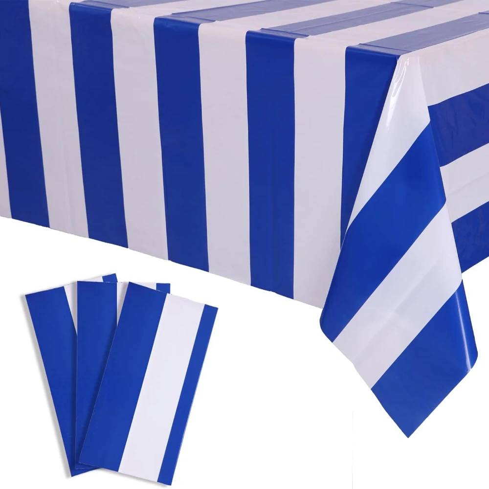 1 PC Blue&White Striped Tablecloth, Waterproof Plastic Table Cover, Rectangular Table Cloths for Shower Nautical Theme Party
1 PC Blue&White Striped Tablecloth, Waterproof Plastic Table Cover, Rectangular Table Cloths for Shower Nautical Theme Party