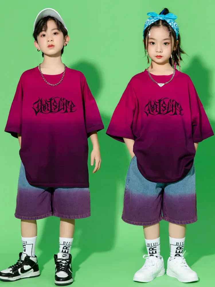Kids Hip Hop Clothing Gradient Color T-shirt Tops Short Pants for Girls Boys Dance Costume Clothes
Kids Hip Hop Clothing Gradient Color T-shirt Tops Short Pants for Girls Boys Dance Costume Clothes
