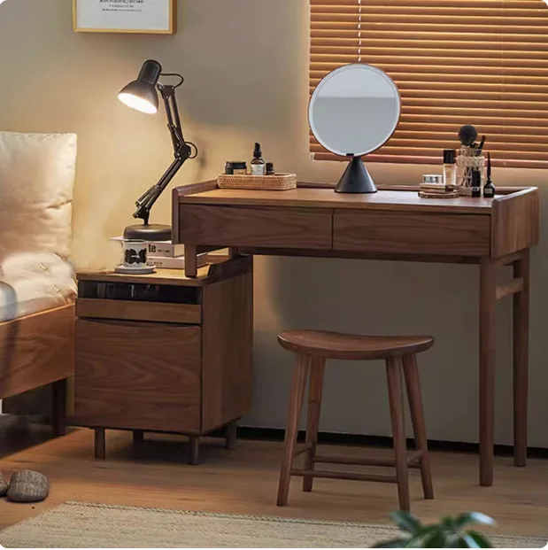 Customizable Nordic solid wood dresser desk integrated retractable black walnut Japanese small bedroom makeup table
Customizable Nordic solid wood dresser desk integrated retractable black walnut Japanese small bedroom makeup table