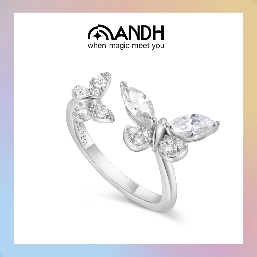 ANDH Moissanite Butterfly Open Ring for Women Adjustable 925 Sterling Silver Birthday Valentine Anniversary Wedding Jewelry Gift
ANDH Moissanite Butterfly Open Ring for Women Adjustable 925 Sterling Silver Birthday Valentine Anniversary Wedding Jewelry Gift