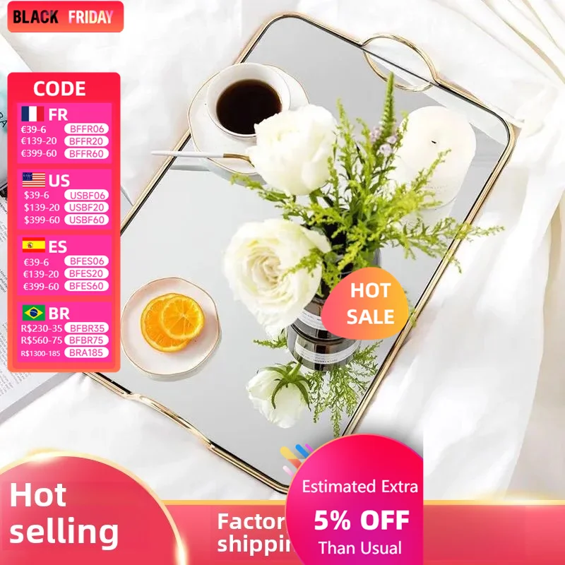 Phnom Penh Mirror Glass Tray Light Luxury Wrought Iron Storage Tray Living Room Decoration Tray
Phnom Penh Mirror Glass Tray Light Luxury Wrought Iron Storage Tray Living Room Decoration Tray