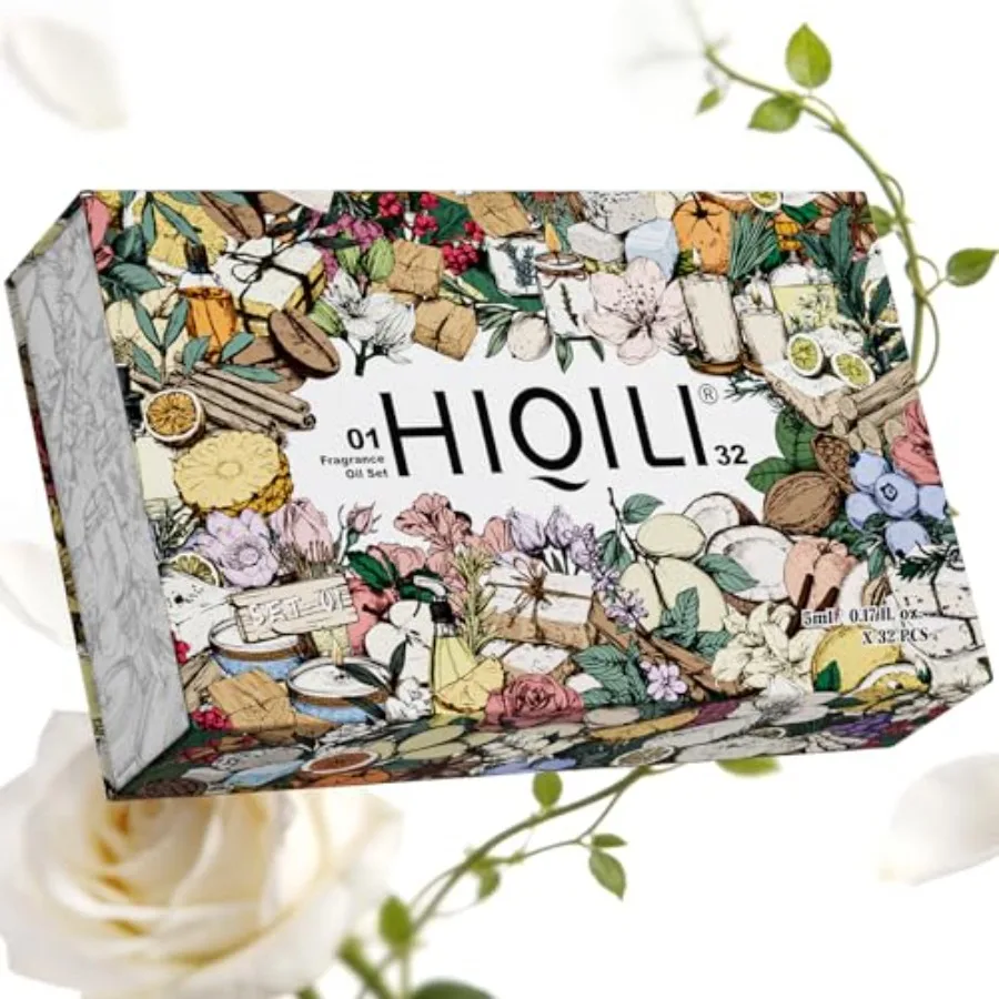 HIQILI Discovery Fragrance Oil Set 32 Premium Scents for Essential Oils Diffuser, Candle and Soap Making, DIY Perfume, Home Fra
HIQILI Discovery Fragrance Oil Set 32 Premium Scents for Essential Oils Diffuser, Candle and Soap Making, DIY Perfume, Home Fra