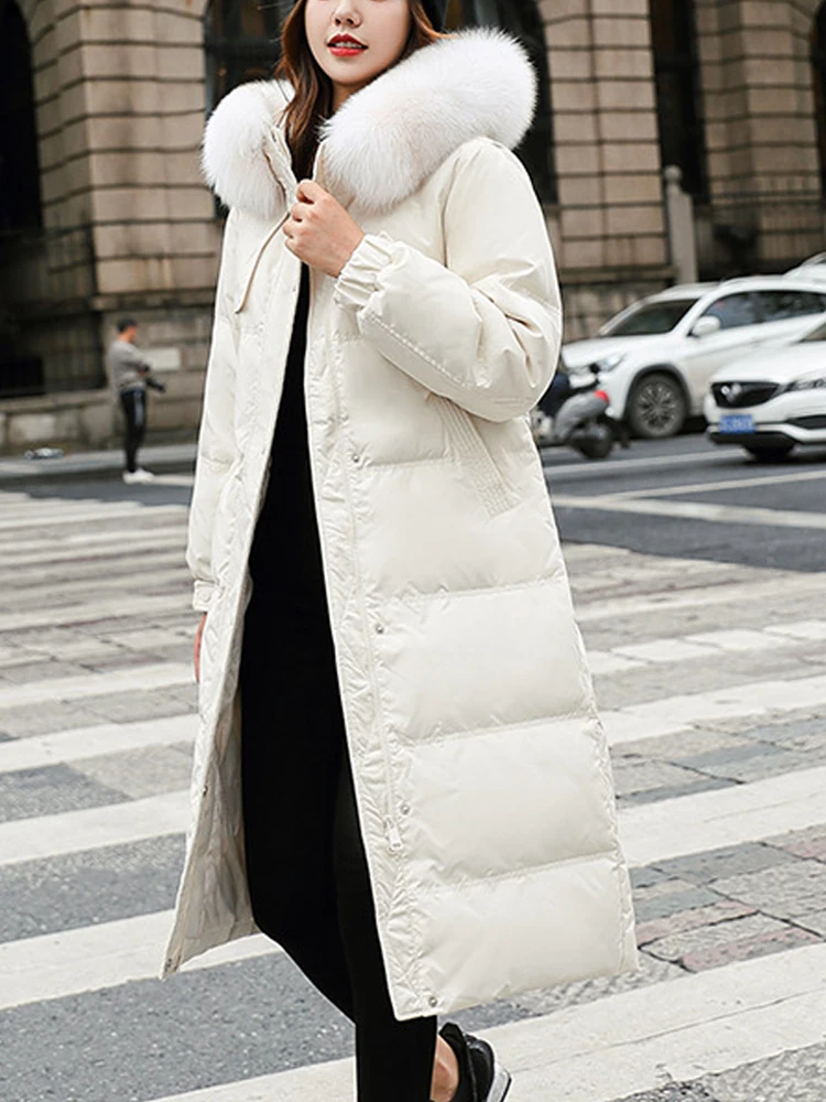 Long Padding Coats Women Autumn Winter Warm Fur Collar Down Jacket Female Korean Fashion Casual Loose Hooded Zipper Outerwear
Long Padding Coats Women Autumn Winter Warm Fur Collar Down Jacket Female Korean Fashion Casual Loose Hooded Zipper Outerwear