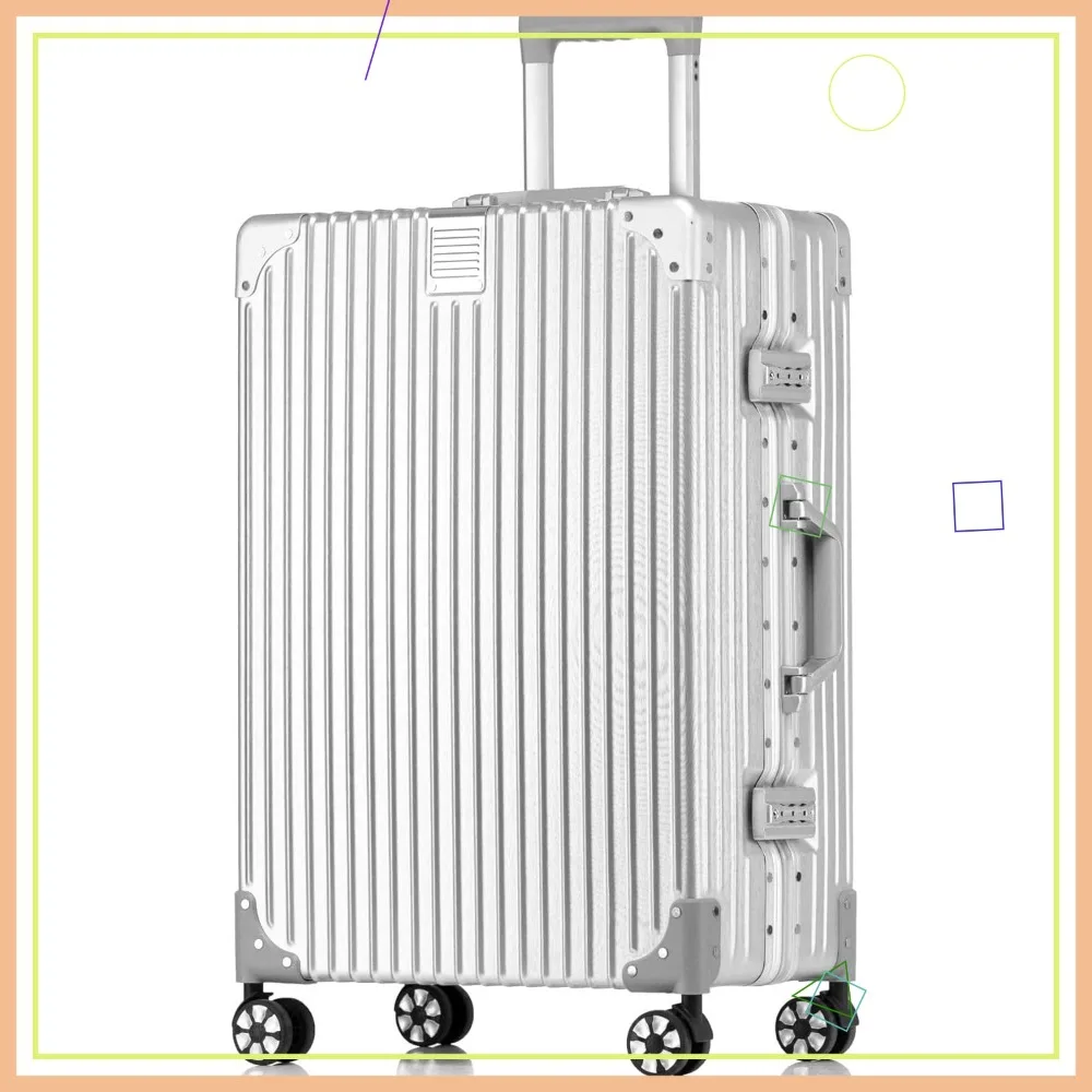 28-дюймовый чемодан из алюминиевого сплава с жестким корпусом, колесами-спиннерами и замком TSA для деловых поездок
28-дюймовый чемодан из алюминиевого сплава с жестким корпусом, колесами-спиннерами и замком TSA для деловых поездок