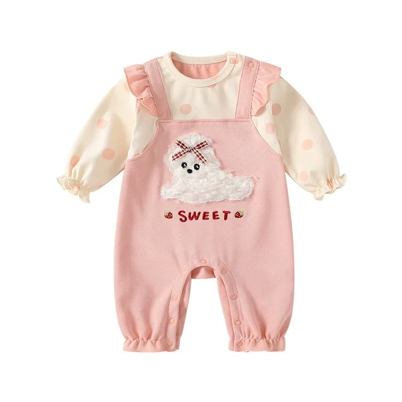 Новые розовые комбинезоны-брюки для новорожденных с длинным рукавом в горошек, имитация двухслойного наряда, для тематических вечеринок и ролевых игр для девочек
Новые розовые комбинезоны-брюки для новорожденных с длинным рукавом в горошек, имитация двухслойного наряда, для тематических вечеринок и ролевых игр для девочек