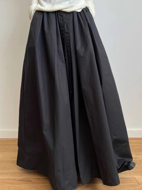 Loose A-Line Midi Skirt for Women Bla Floor-Length Umbrella Skirt Summer Casual Korean Sle Mid-Waist Cotton Blend
Loose A-Line Midi Skirt for Women Bla Floor-Length Umbrella Skirt Summer Casual Korean Sle Mid-Waist Cotton Blend