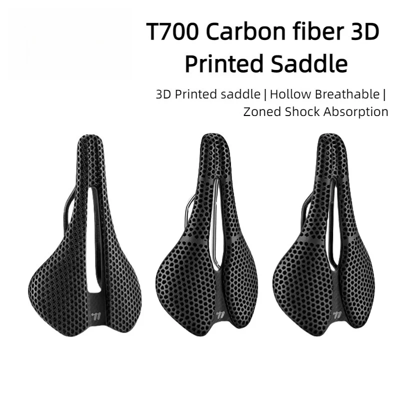 Ultralight Bicycle Saddle T700 Carbon Fiber 3D Printed MTB Road Bike Saddle Hollow Breathable Cushion Seat Parts
Ultralight Bicycle Saddle T700 Carbon Fiber 3D Printed MTB Road Bike Saddle Hollow Breathable Cushion Seat Parts