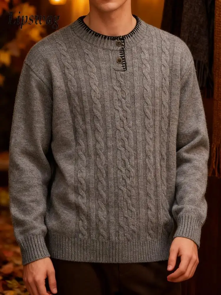 Весенне-осенняя повседневная мужская вязаная рубашка на пуговицах, уличная одежда, винтажный тонкий свитер на пуговицах с длинными рукавами, мужские модные текстурированные свитера
Весенне-осенняя повседневная мужская вязаная рубашка на пуговицах, уличная одежда, винтажный тонкий свитер на пуговицах с длинными рукавами, мужские модные текстурированные свитера