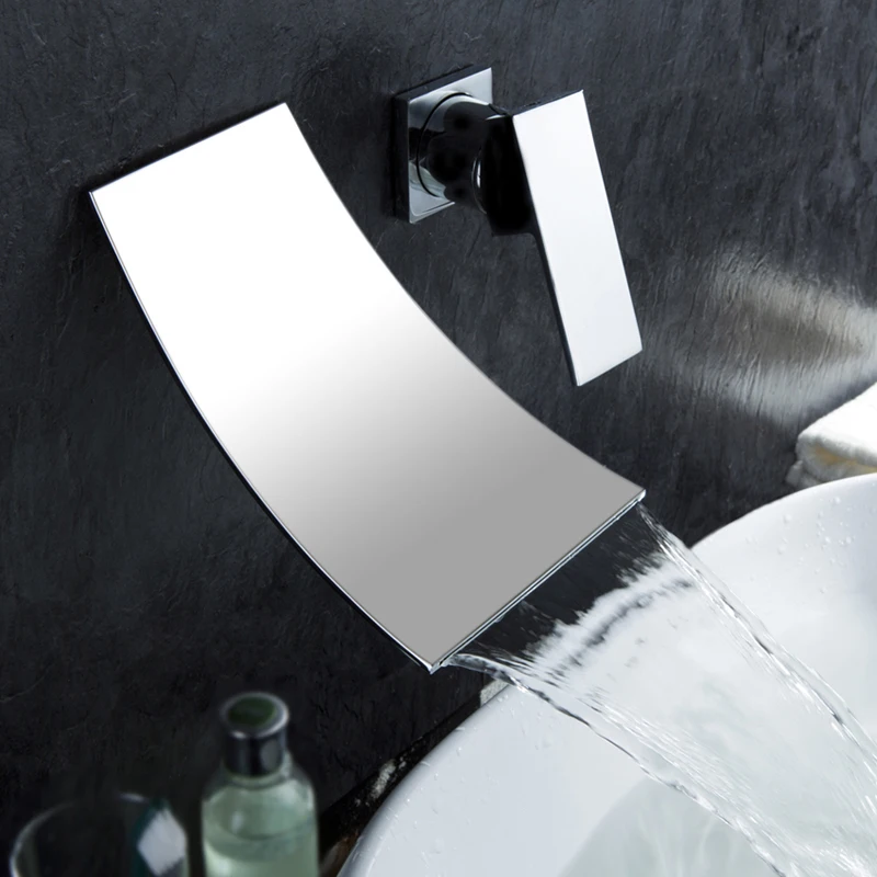 Bathroom Basin Waterfall Faucet Wall Mounted Chrom Sink Faucet Single Handle 2 Holes Bathroom Sink Solid Brass Vanity Faucet
Bathroom Basin Waterfall Faucet Wall Mounted Chrom Sink Faucet Single Handle 2 Holes Bathroom Sink Solid Brass Vanity Faucet