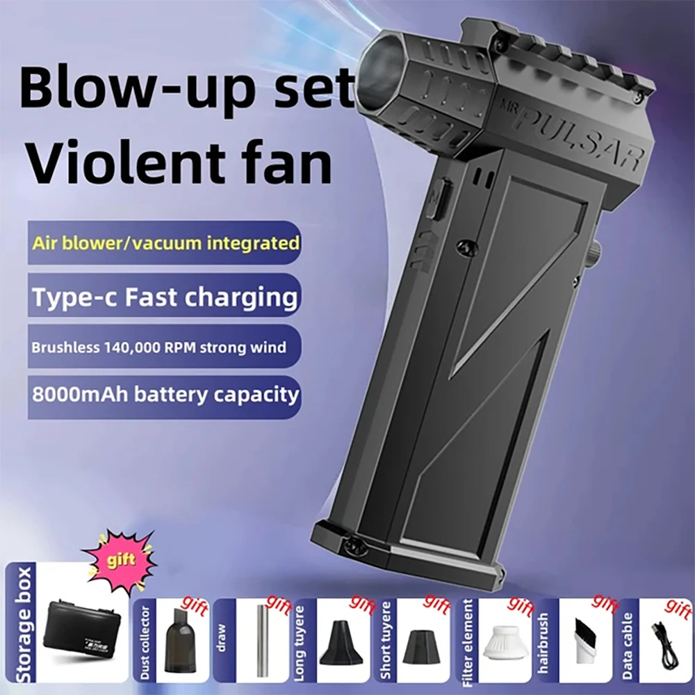 Jet Blower 140000 RPM Brushless Motor Electric Turbo Fan High-Speed Turbo Violent Fan USB Rechargeable Powerful Dust Blower
Jet Blower 140000 RPM Brushless Motor Electric Turbo Fan High-Speed Turbo Violent Fan USB Rechargeable Powerful Dust Blower