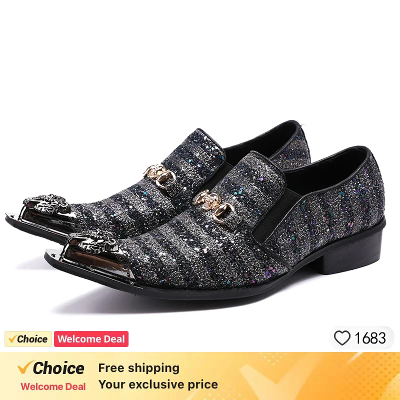 British Style Black Metal Pointed Toe Men Oxfords Shoes Business Office Real Leather Formal Shoes Party Prom Dress Shoes Men
British Style Black Metal Pointed Toe Men Oxfords Shoes Business Office Real Leather Formal Shoes Party Prom Dress Shoes Men
