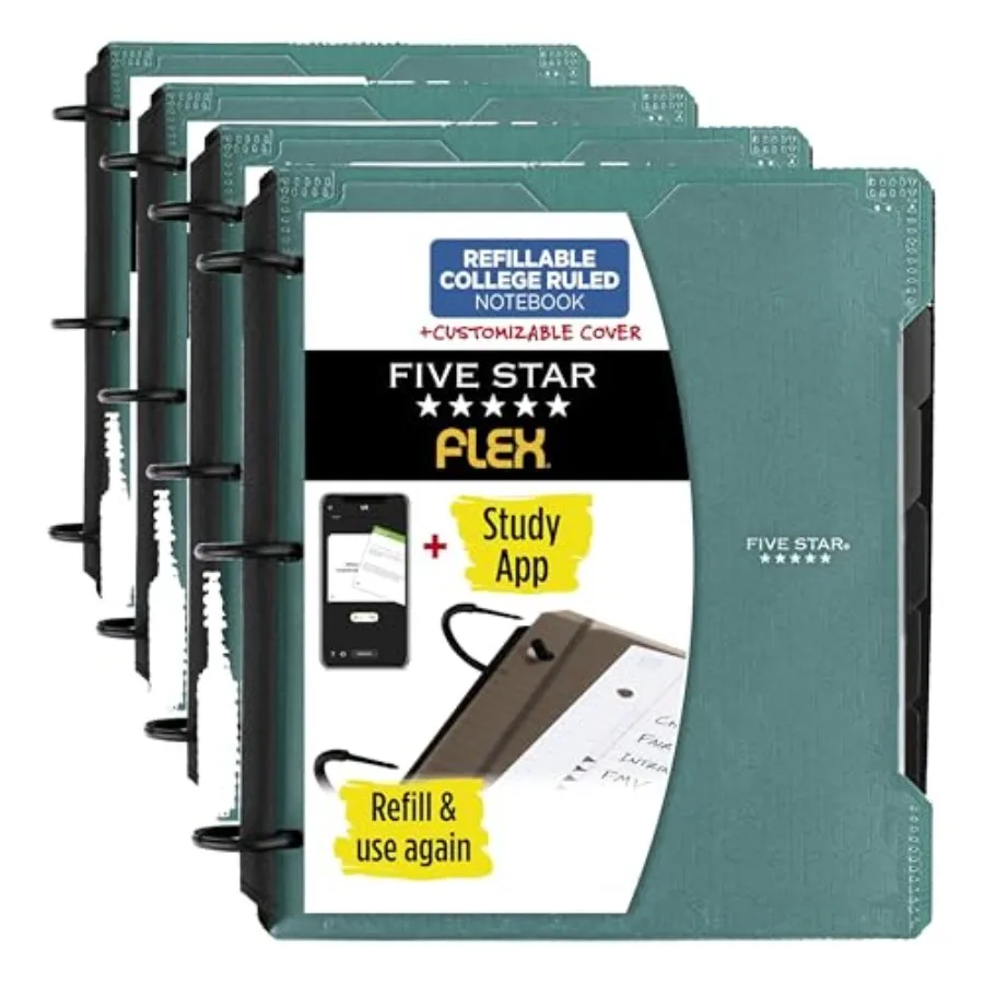 Flex Refillable Notebook + Study App, 1 Inch Binder with Customizable Cover, College Ruled Notebook and 3 Ring Binder, Hybrid N
Flex Refillable Notebook + Study App, 1 Inch Binder with Customizable Cover, College Ruled Notebook and 3 Ring Binder, Hybrid N