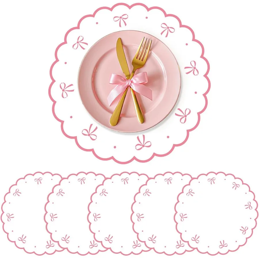 50 Pieces Pink Bow Party Placemats Bow Decorative Paper Table Mats Disposable Tableware for Bachelorette Bridal Shower Birthday
50 Pieces Pink Bow Party Placemats Bow Decorative Paper Table Mats Disposable Tableware for Bachelorette Bridal Shower Birthday
