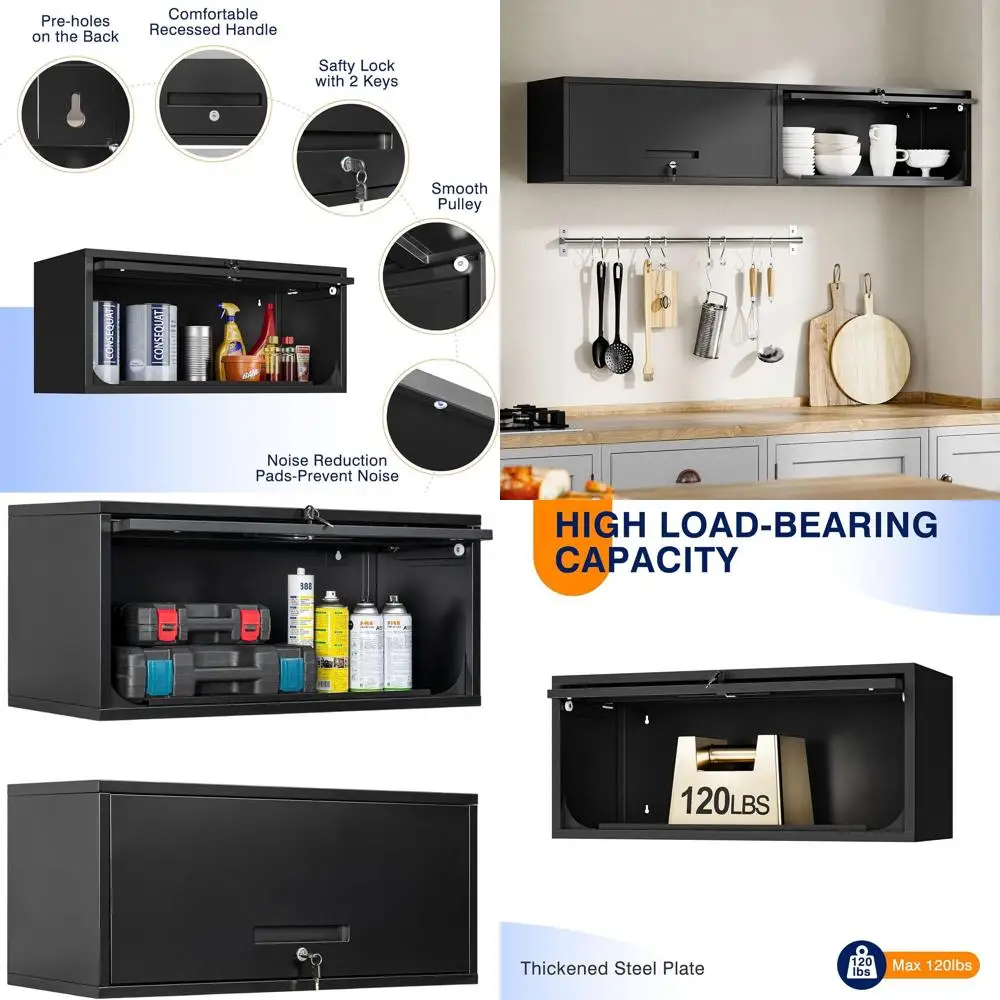 Черный настенный металлический шкаф для гаража с плавающим креплением для хранения инструментов, для подвала, кухни или склада (13,7 фута высотой)
Черный настенный металлический шкаф для гаража с плавающим креплением для хранения инструментов, для подвала, кухни или склада (13,7 фута высотой)