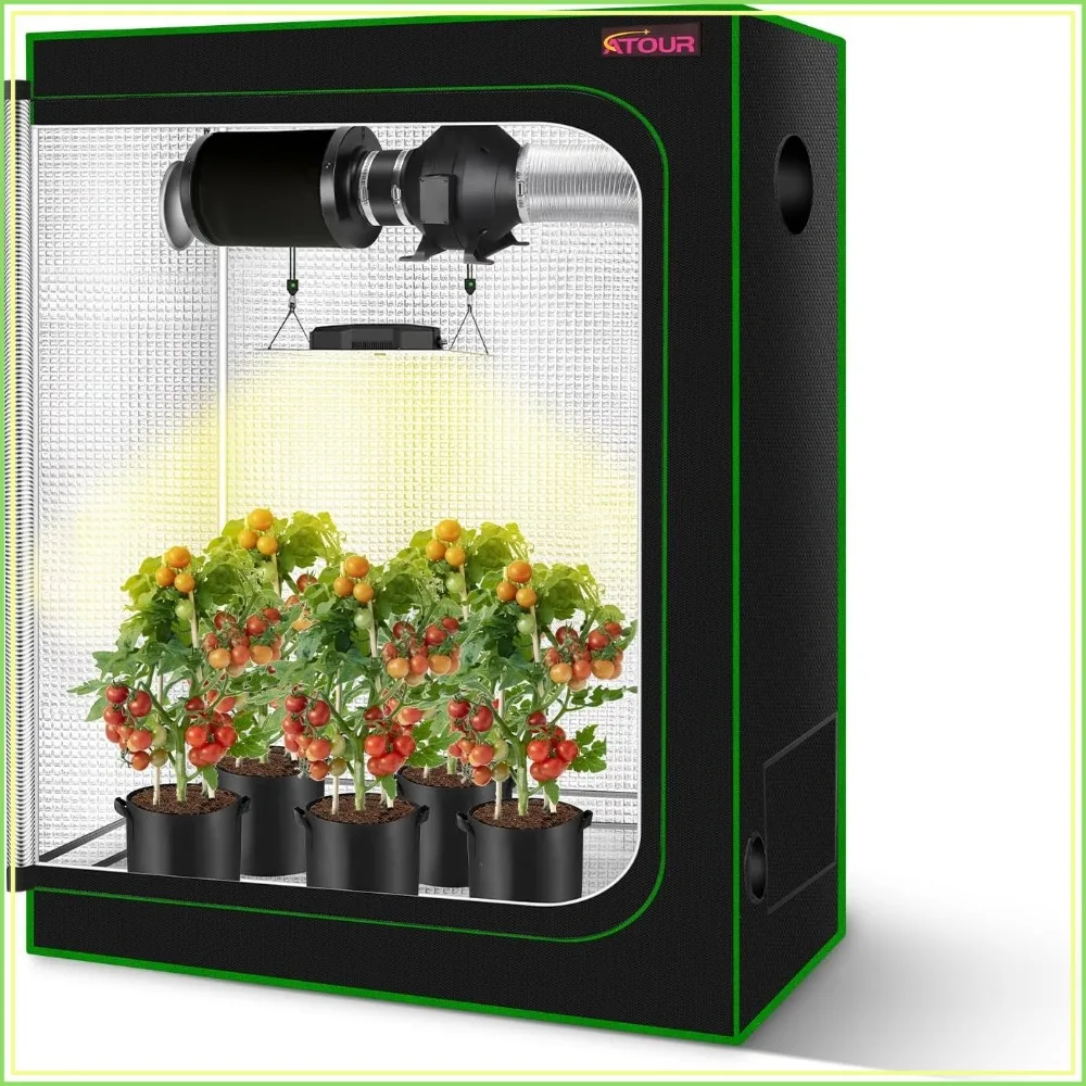 48"x24"x60" Grow Tent, 600D Mylar Reflective, Hydroponic Indoor Plant Growing Tent with Observation Window & Floor Tray 4'x2'
48"x24"x60" Grow Tent, 600D Mylar Reflective, Hydroponic Indoor Plant Growing Tent with Observation Window & Floor Tray 4'x2'