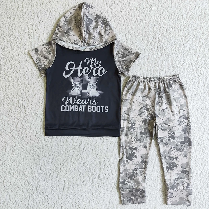Baby Boy Camouflage Hoodie Clothes Kids Short Sleeve Boots Fashion Shirt Set Toddler Hooded New Outfit Wholesale Children Pants
Baby Boy Camouflage Hoodie Clothes Kids Short Sleeve Boots Fashion Shirt Set Toddler Hooded New Outfit Wholesale Children Pants