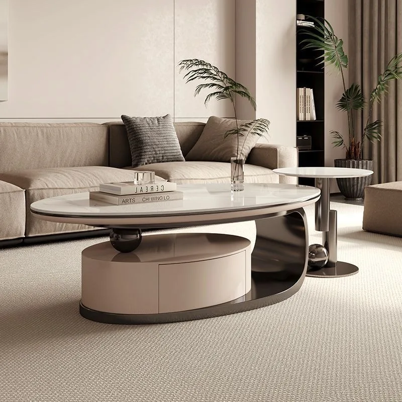 Rock slab light luxury small apartment household coffee table modern minimalist household storage Italian living room oval
Rock slab light luxury small apartment household coffee table modern minimalist household storage Italian living room oval