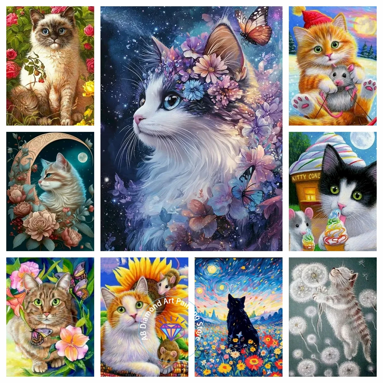 Colorful Flower Cat AB Diamond Painting Kit DIY Diamond Embroidery Cross Handmade Art Exquisite Children's Gift Home Decoration
Colorful Flower Cat AB Diamond Painting Kit DIY Diamond Embroidery Cross Handmade Art Exquisite Children's Gift Home Decoration