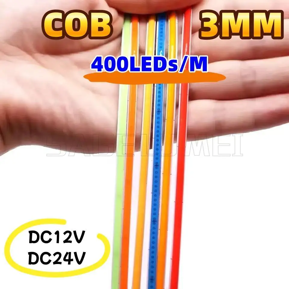 DC12V 24V COB Светодиодная лента Гибкая светодиодная неоновая лампа 5M 400LED Линейное освещение высокой плотности COB LED Домашний декор Подсветка телевизора 3 мм
DC12V 24V COB Светодиодная лента Гибкая светодиодная неоновая лампа 5M 400LED Линейное освещение высокой плотности COB LED Домашний декор Подсветка телевизора 3 мм