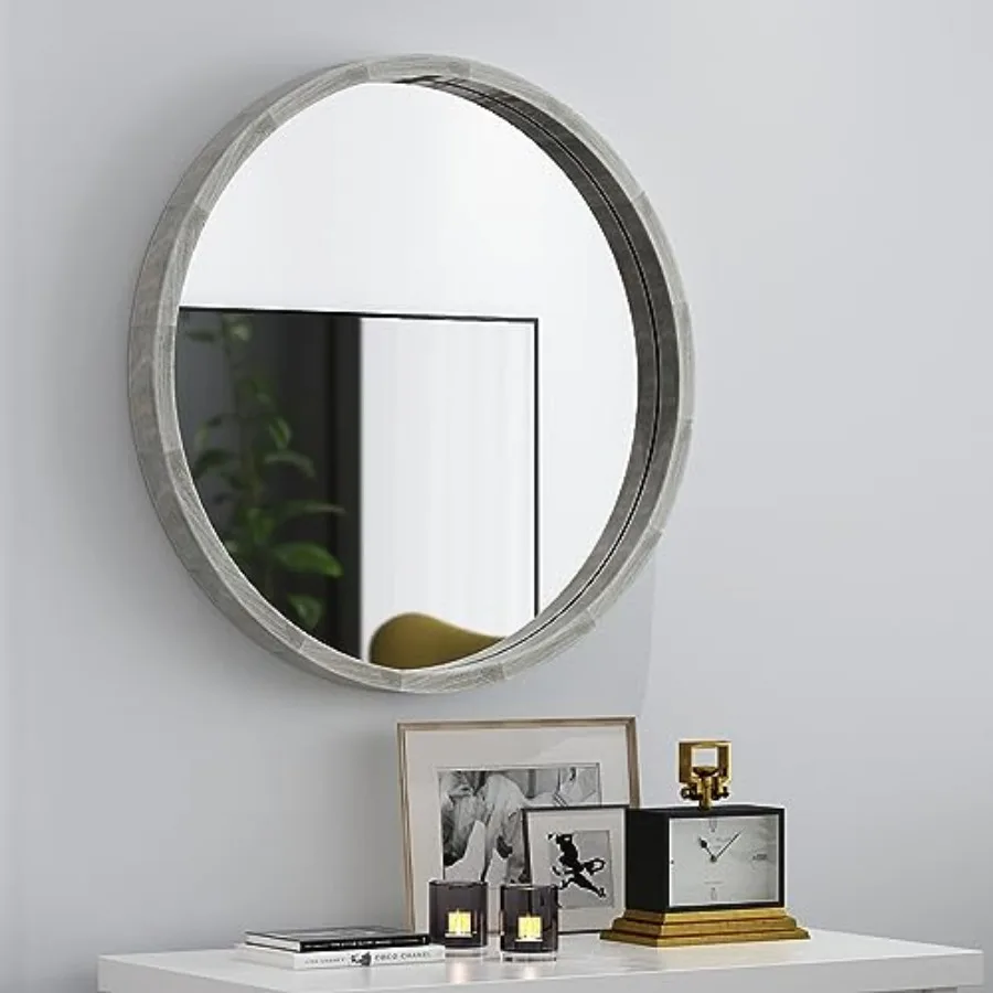 Round Wood Gray Mirror 24 X 24 Inch Modern Wall Mounted Mirror Wooden Frame Circle Mirror for Bathroom
Round Wood Gray Mirror 24 X 24 Inch Modern Wall Mounted Mirror Wooden Frame Circle Mirror for Bathroom