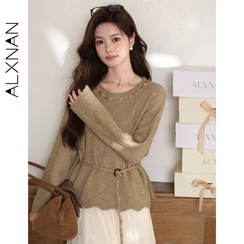 ALXNAN Plus Size Women's Pullover 2026 Round Neck Sequin Adjustable Waistband Loose-fit Sweater Fashion Knitwear Female D58550
ALXNAN Plus Size Women's Pullover 2026 Round Neck Sequin Adjustable Waistband Loose-fit Sweater Fashion Knitwear Female D58550
