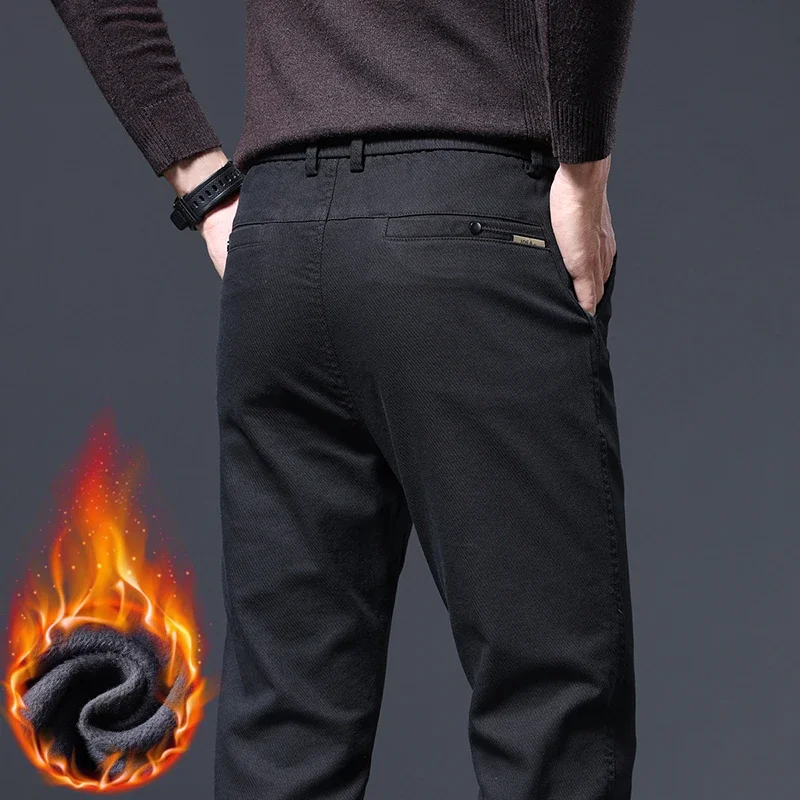 Men's Winter Thick Fleece Pants Casual Straight Classic Warm Trousers Business Solid Color Slim Fashion Velvet Male Brand Pants
Men's Winter Thick Fleece Pants Casual Straight Classic Warm Trousers Business Solid Color Slim Fashion Velvet Male Brand Pants