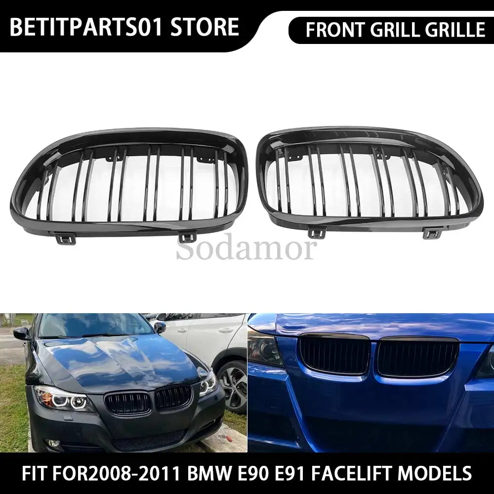 Car Accessories Front Kidney Grille Grill 2 Line Double Slat For BMW E90 E91 Facelift Models LCI 323i 325i 330i 335i 2008-2011
Car Accessories Front Kidney Grille Grill 2 Line Double Slat For BMW E90 E91 Facelift Models LCI 323i 325i 330i 335i 2008-2011