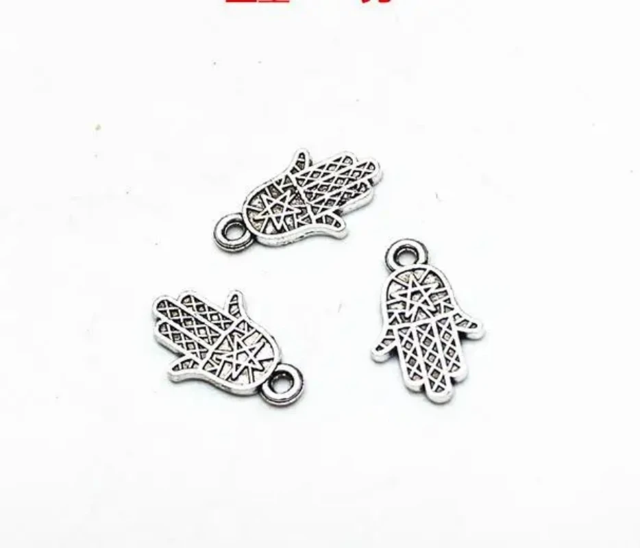 30pcs Tibetan silver tone 2sided star pattern palm Hamsa Hand charms 16X10mm H0098
30pcs Tibetan silver tone 2sided star pattern palm Hamsa Hand charms 16X10mm H0098