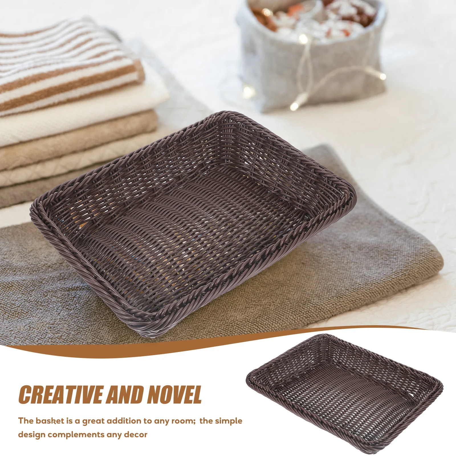 35X25X7Cm Simulation Rattan Woven Basket For Bread Snacks Storage Desktop Organizer Container Home Hotel Use Coffee Pcs
35X25X7Cm Simulation Rattan Woven Basket For Bread Snacks Storage Desktop Organizer Container Home Hotel Use Coffee Pcs