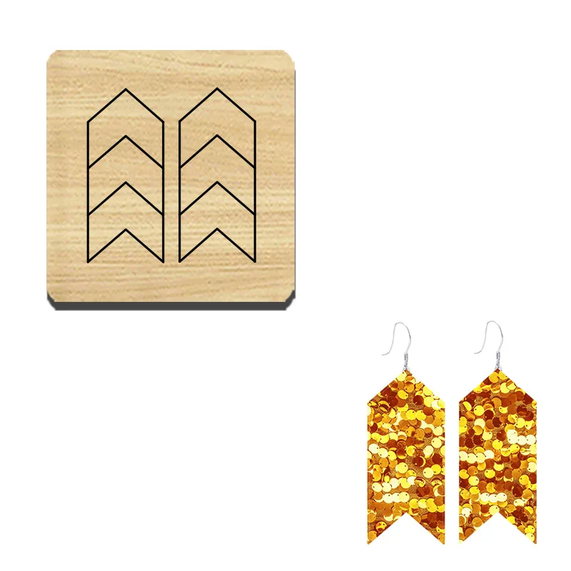 EM122 Wooden Cutting Mold For Irregular Arrow Shaped Earrings, Customizable For Most Machines
EM122 Wooden Cutting Mold For Irregular Arrow Shaped Earrings, Customizable For Most Machines