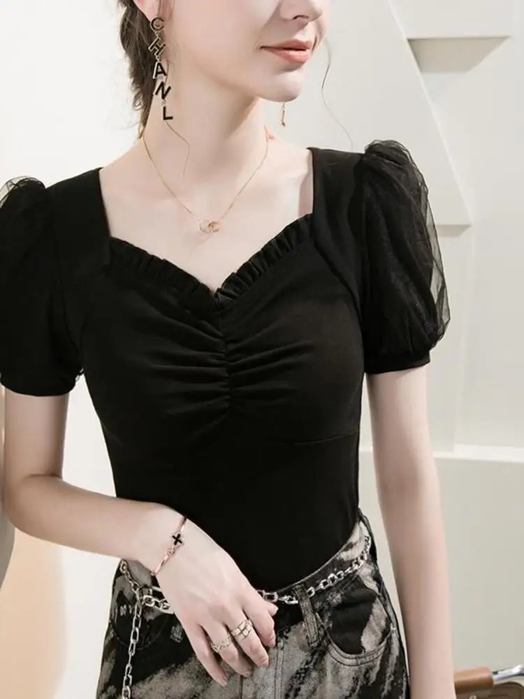 Petal Collar T-Shirt, Women's Short Sleeved Bubble Sleeves, 2025 New Slim Fit, Stylish Lady Top, Summer Small Shirt
Petal Collar T-Shirt, Women's Short Sleeved Bubble Sleeves, 2025 New Slim Fit, Stylish Lady Top, Summer Small Shirt