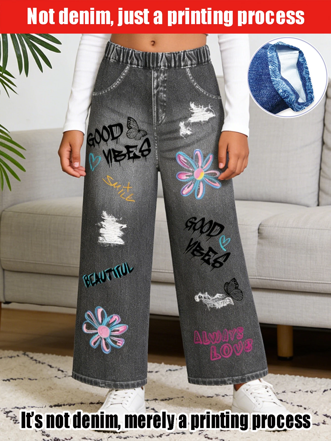 2026 Детские джинсы с имитацией слогана и цветов, детские милые и крутые повседневные брюки
2026 Детские джинсы с имитацией слогана и цветов, детские милые и крутые повседневные брюки