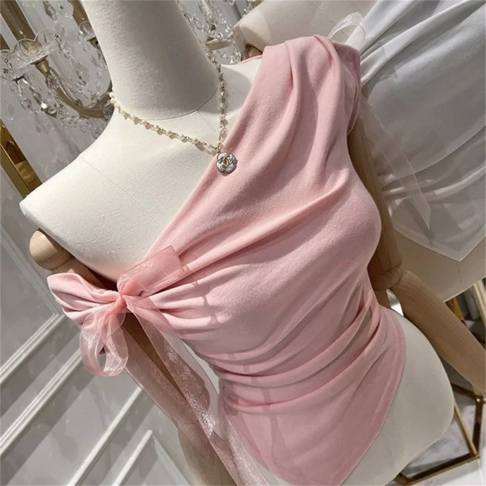 Korean Style 2026 Summer Vintage Lady Sweet Tees Women Sexy Bow Lace Up Cropped Tops Irregular Off Shoulder Short Sleeve Shirts
Korean Style 2026 Summer Vintage Lady Sweet Tees Women Sexy Bow Lace Up Cropped Tops Irregular Off Shoulder Short Sleeve Shirts