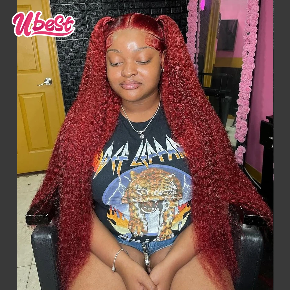 Ubest 13X6 Transparent Lace Front Wigs Jerry Curly 100% Human Hair Red 99j Colored 5X5 Lace Closure Wig Pre Plucked For Women
Ubest 13X6 Transparent Lace Front Wigs Jerry Curly 100% Human Hair Red 99j Colored 5X5 Lace Closure Wig Pre Plucked For Women